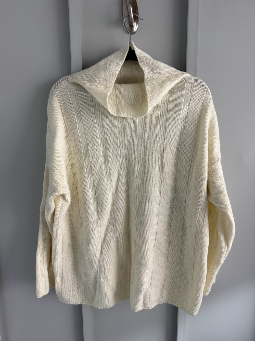 Massimo Dutti Oversized Cowl Neck Cream Sweater Size S